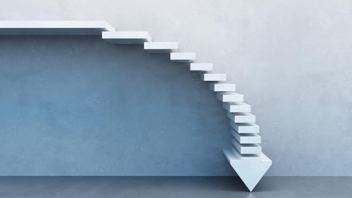 crisis concept, falling stairs